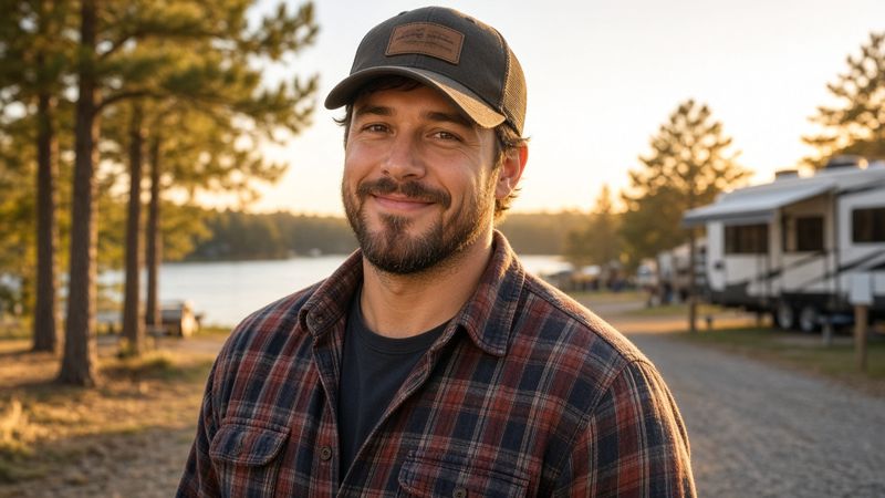 Campground Cole, the AI-generated face of Dirt Road Deals